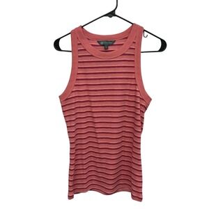 Title Nine Striped Racerback Tank‎ Top Blue White Performance Athleisure Active